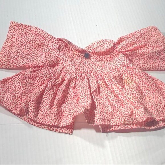 Vintage Baby Doll Dresses Bundle Lace Puff-Sleeve Floral Prairie-Style Cream/Red - Picture 6 of 10